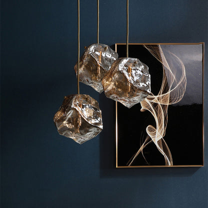 Minimalist Ice Cube Glass Chandelier – Creative Restaurant & Bar Pendant – Duvencioglu