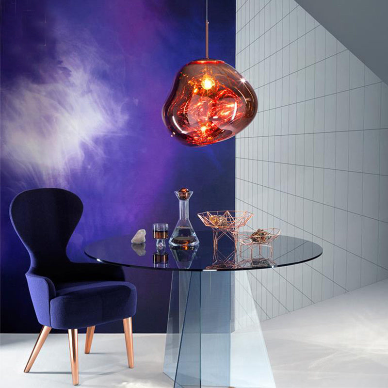Postmodern Nordic Lava Glass Chandelier – Irregular Bedside Pendant – Duvencioglu