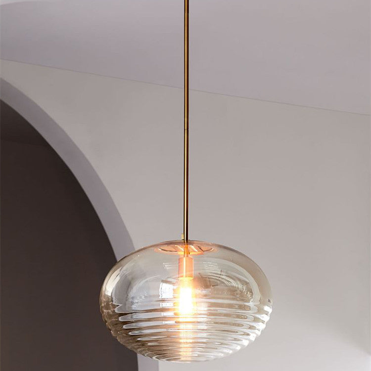 Nordic Glass Fish-Line Chandelier – 33×91 cm Minimalist LED Pendant – Duvencioglu