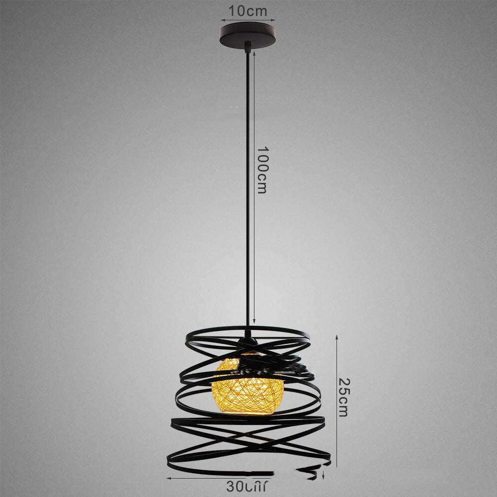 Post-Modern Iron Art Chandelier – Single-Head LED Pendant for Café & Bar – Duvencioglu