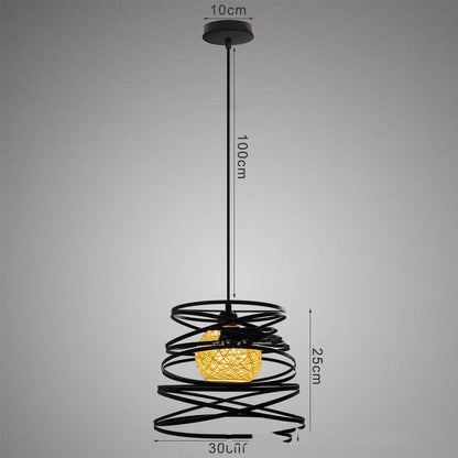 Post-Modern Iron Art Chandelier – Single-Head LED Pendant for Café & Bar – Duvencioglu