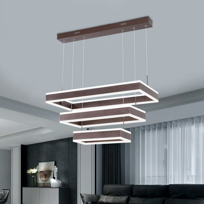 Minimalist Remote-Control LED Ring Chandelier – Single & Dual-Ring Pendant – Duvencioglu