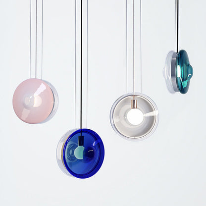 Scandinavian Macaron Glass Bedside Chandelier – 250 mm Pendant – Duvencioglu