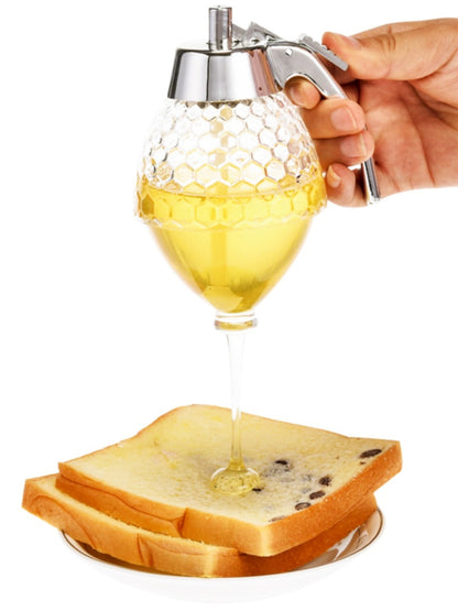 Elegant Glass Honey Pot - European Style Portable Honey Dispenser – Duvencioglu