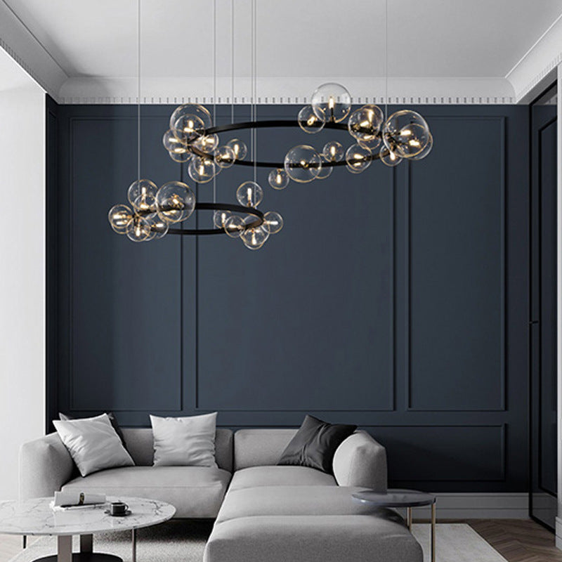 Nordic Bubble Chandelier – Modern Light Luxury LED Pendant (Ø 85 cm & 120 cm) – Duvencioglu