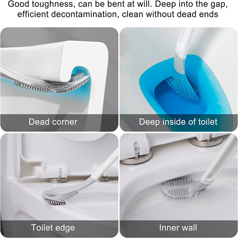 Golf-Shape Silicone Toilet Brush - Wall-Mounted Deep Cleaner – Duvencioglu