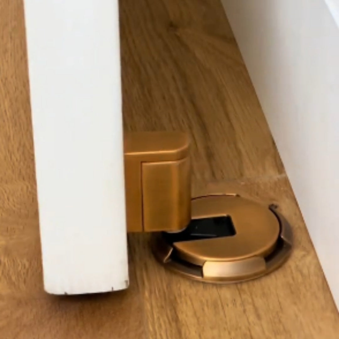 Punch‑Free Mechanical Floor Suction Door Stopper – Windproof, Heavy‑Duty