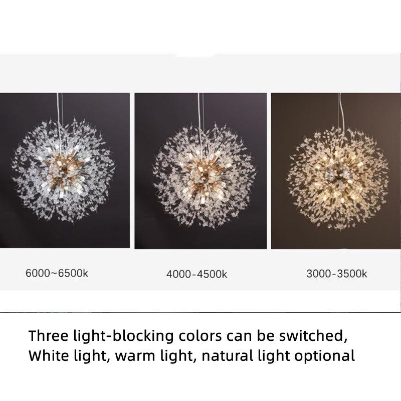 Dandelion Crystal Chandelier - Light Luxury Ceiling Lamp – Duvencioglu