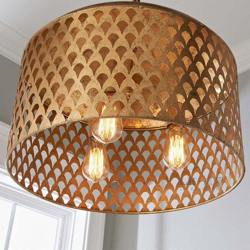 Rustic Industrial Copper Chandelier – Retro E14 Pendant Light – Duvencioglu