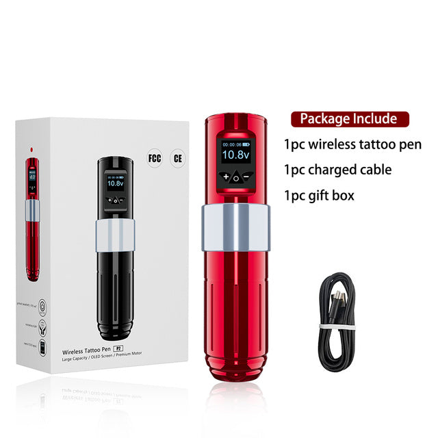 W2 Wireless Tattoo Pen with OLED Display & 1700mAh Battery – Duvencioglu