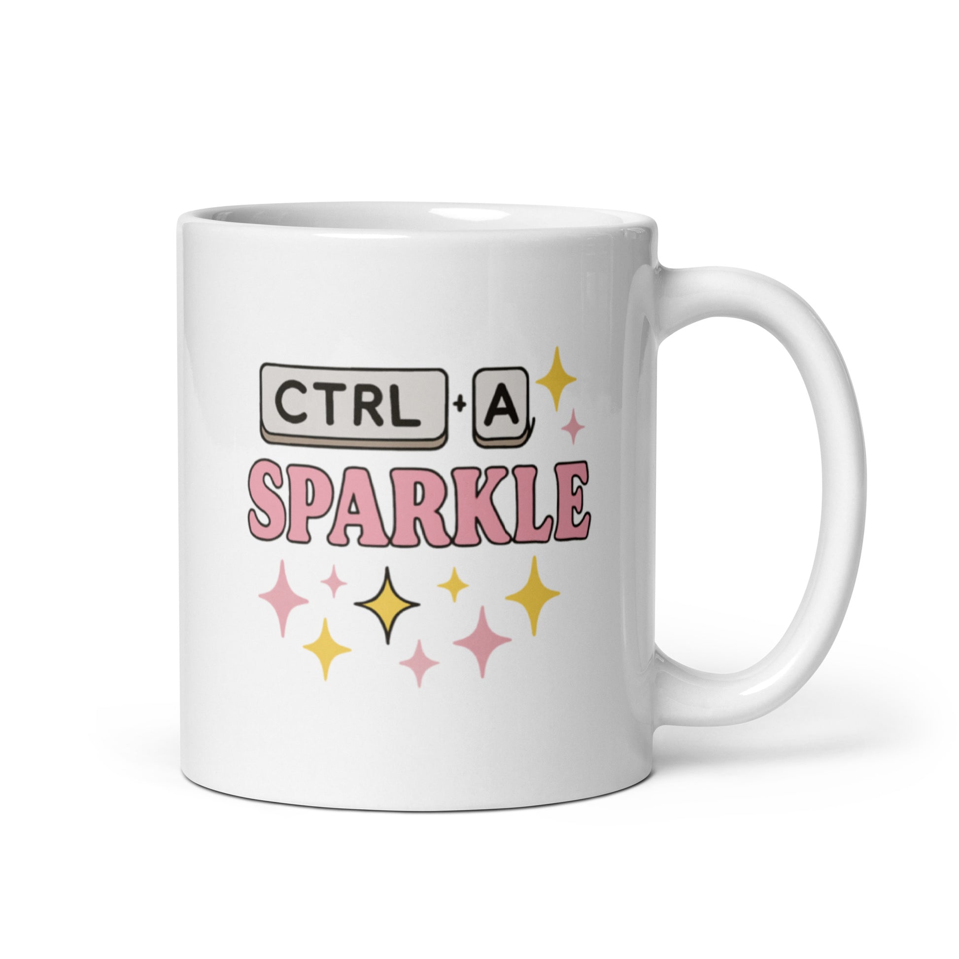 Ctrl Alt Sparkle Mug – Funny Y2K Keyboard Quote Gift with Digital Shine – Duvencioglu