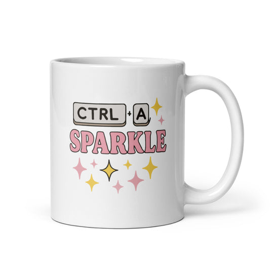 Ctrl Alt Sparkle Mug – Funny Y2K Keyboard Quote Gift with Digital Shine – Duvencioglu
