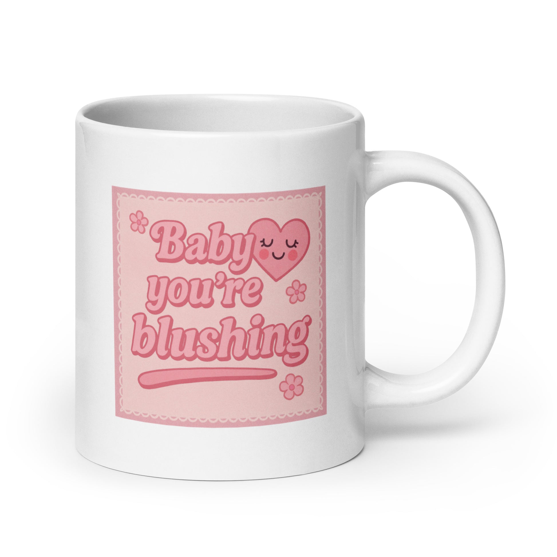 Baby You’re Blushing Mug – Y2K Coquette Blush Pink Cup, Cute Girly Aesthetic Gift – Duvencioglu