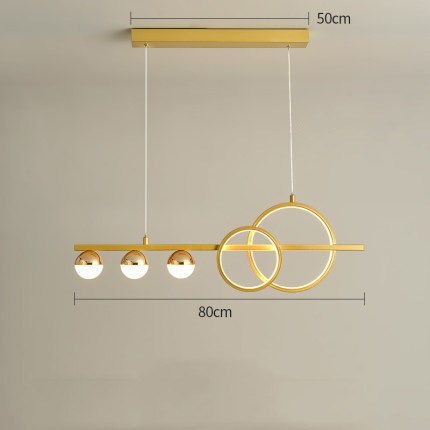 Nordic Rectangular LED Chandelier – Black & Gold 80/95/120 cm Pendant – Duvencioglu