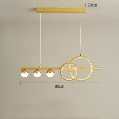 Nordic Rectangular LED Chandelier – Black & Gold 80/95/120 cm Pendant – Duvencioglu