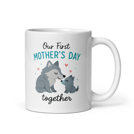 Our First Mother’s Day Mug – Cute Wolf Mom and Pup – First Mother’s Day Together Gift – New Mom Coffee Cup – Forest Animal Mug – Duvencioglu
