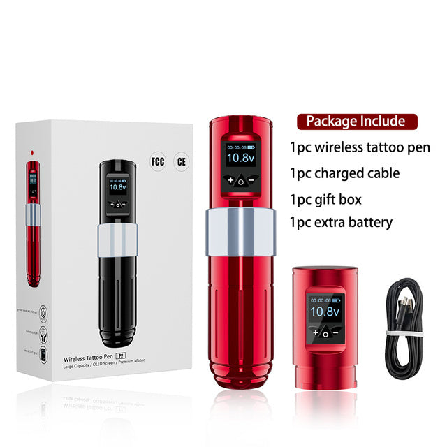 W2 Wireless Tattoo Pen with OLED Display & 1700mAh Battery – Duvencioglu
