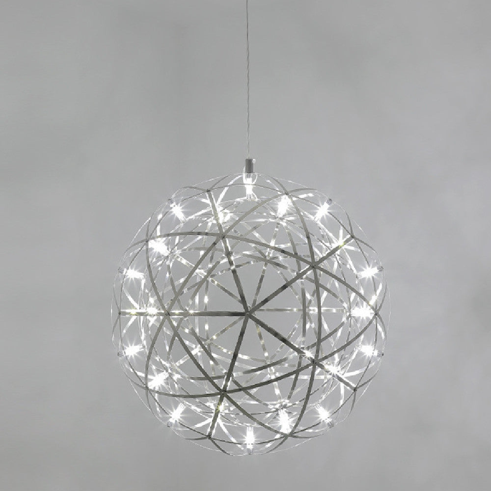Spark Ball “Full Sky” Star Chandelier – Stainless-Steel LED Pendant – Duvencioglu
