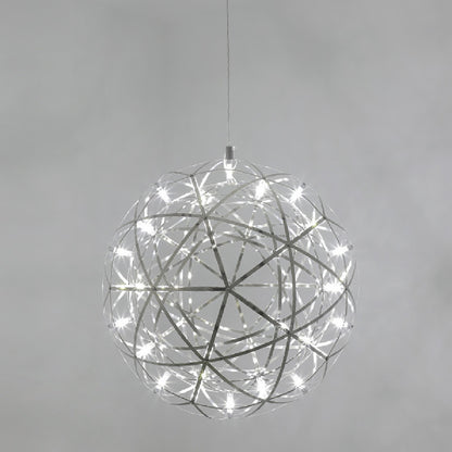 Spark Ball “Full Sky” Star Chandelier – Stainless-Steel LED Pendant – Duvencioglu