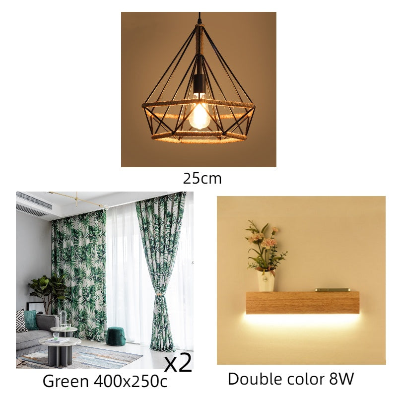Rustic Twine LED Chandelier – Industrial Iron Pendant (Ø 25 cm & Ø 38 cm) – Duvencioglu