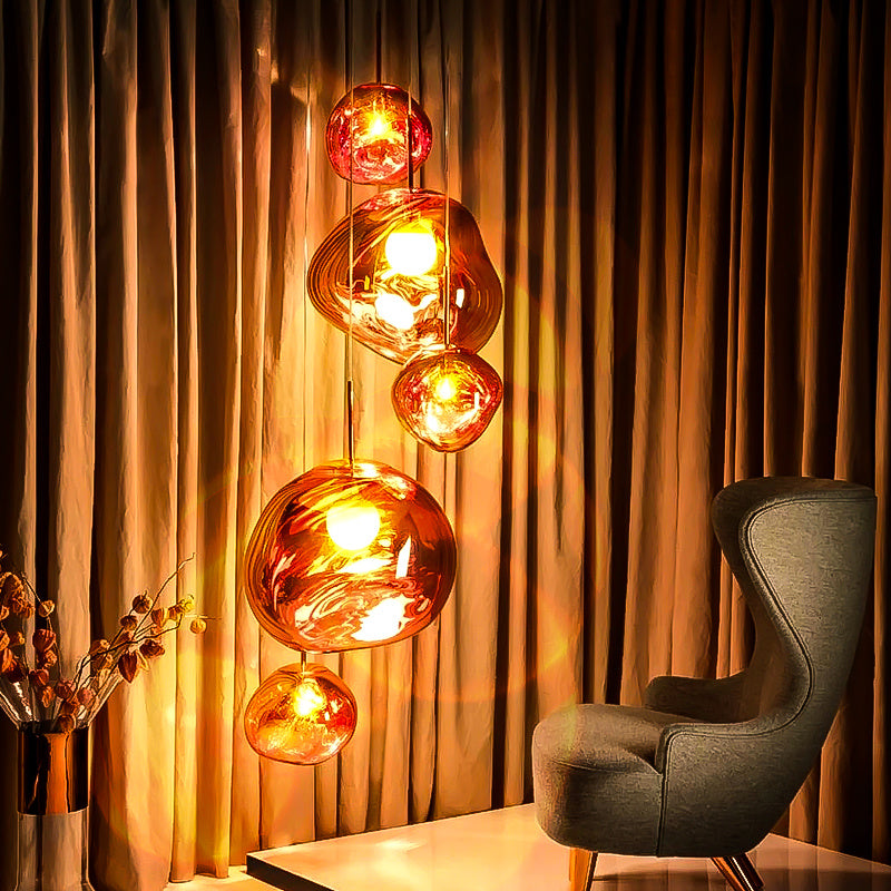 Postmodern Nordic Lava Glass Chandelier – Irregular Bedside Pendant – Duvencioglu