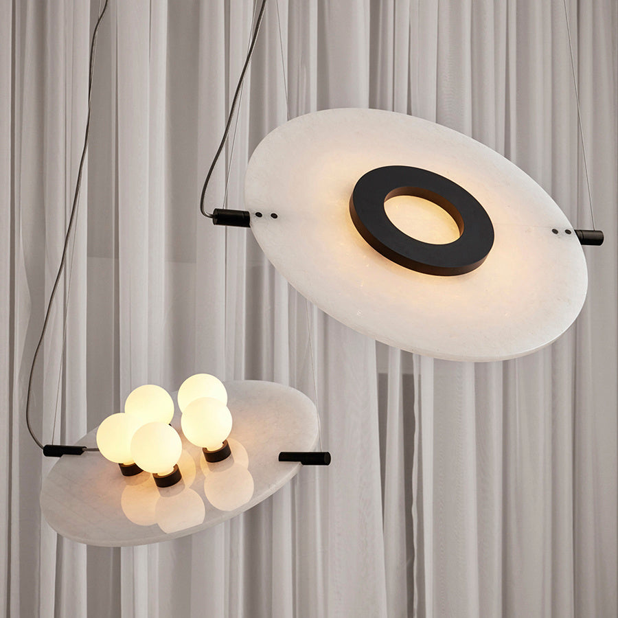 Post-Modern 5-Light Marble Chandelier – Luxurious Bedroom Pendant – Duvencioglu