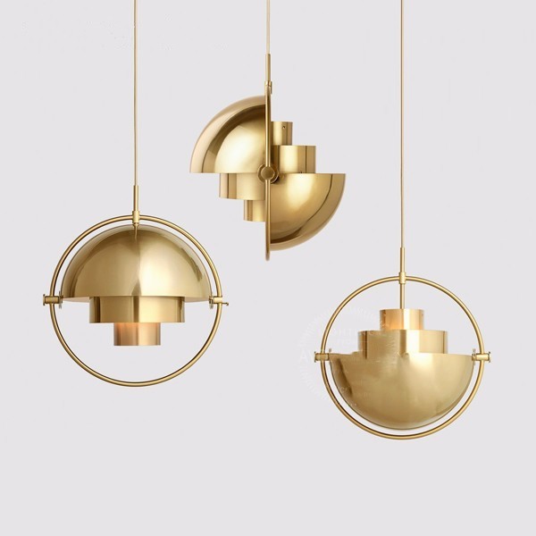 Half-Circle Zinc-Alloy LED Chandelier – Gold, Black, White & Blue – Duvencioglu