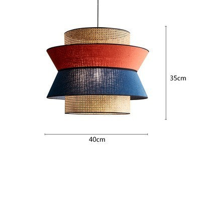 Japanese-Style Handwoven Rattan LED Chandelier – 3000 K Pendant – Duvencioglu