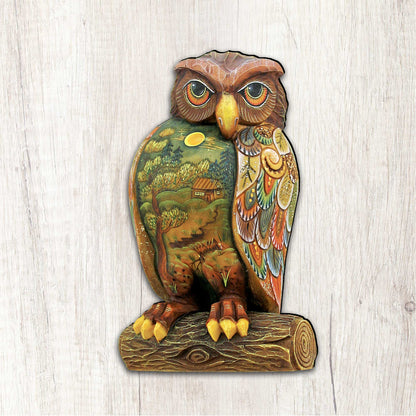 "Owl" Wooden Door Hanger - Thanksgiving & Halloween Decor by G. DeBrekht (Made in USA) – Duvencioglu