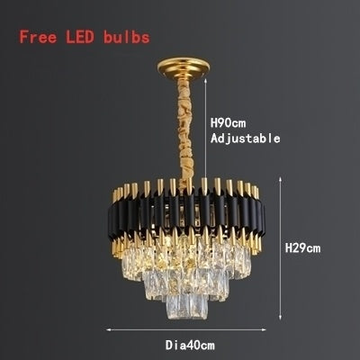 Nordic American Luxury Crystal Chandelier – Modern Iron Pendant Light – Duvencioglu