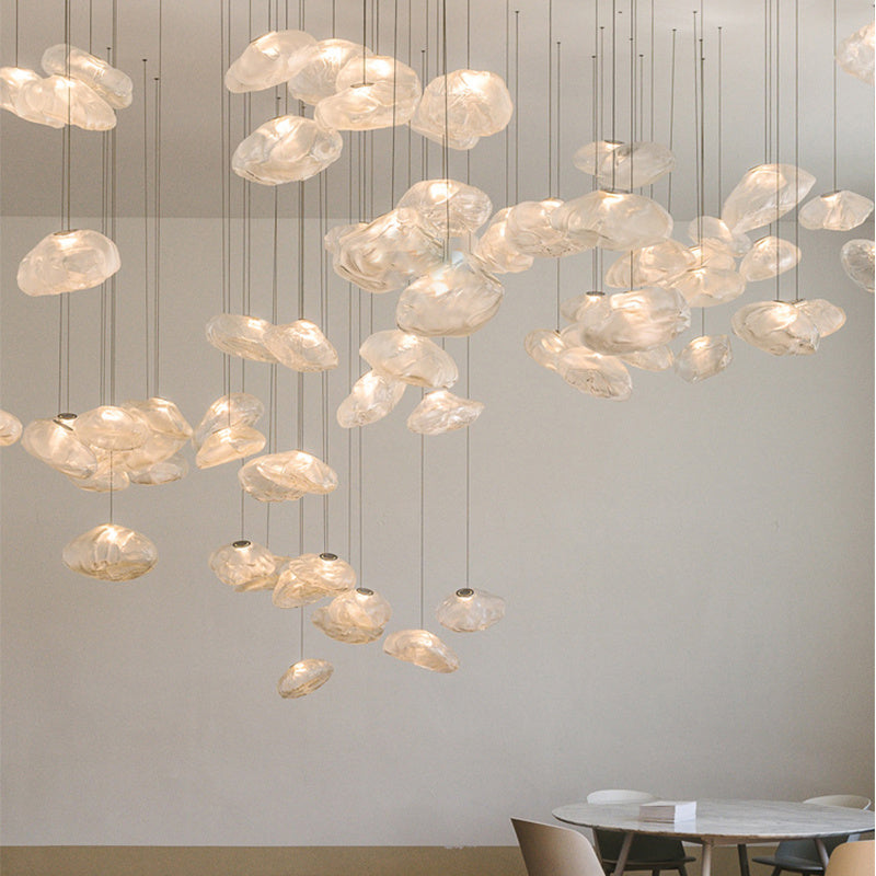 Postmodern Luxury Glass Chandelier – 200/300 mm E27 Pendant – Duvencioglu