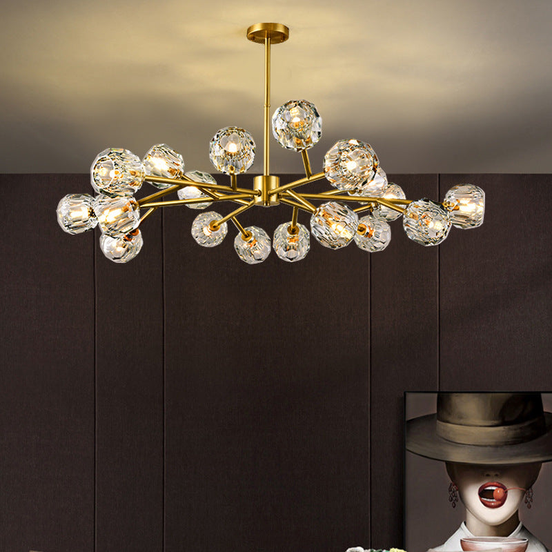 All-Copper Remote-Control LED Chandelier – Luxury Crystal Pendant – Duvencioglu