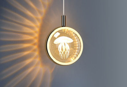 Jellyfish Nordic Crystal LED Bedside Chandelier – 120 mm Pendant – Duvencioglu