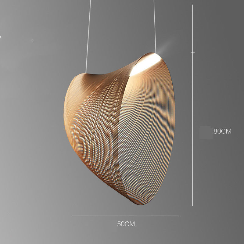 Nordic Wood-Log LED Chandelier – 40/60/80 cm Modern Pendant – Duvencioglu