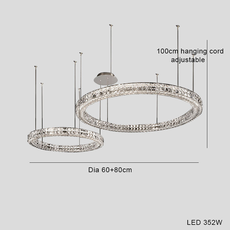 Light-Luxury Crystal LED Chandelier – 800 mm Push-Button Pendant (YSL-5994) – Duvencioglu