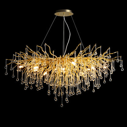 YST01 Postmodern Luxury Water-Drop Crystal LED Chandelier – 600 mm Pendant – Duvencioglu