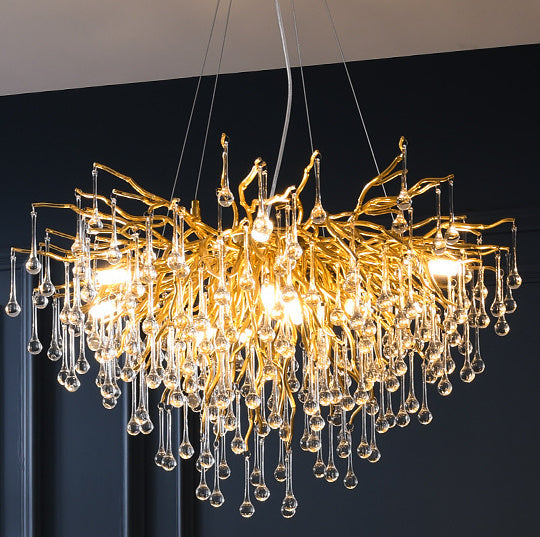YST01 Postmodern Luxury Water-Drop Crystal LED Chandelier – 600 mm Pendant – Duvencioglu