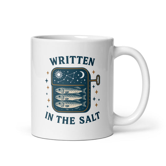 Written in the Salt Mug – Cosmic Sardine Tin Constellation Cup, Celestial Gift – Duvencioglu