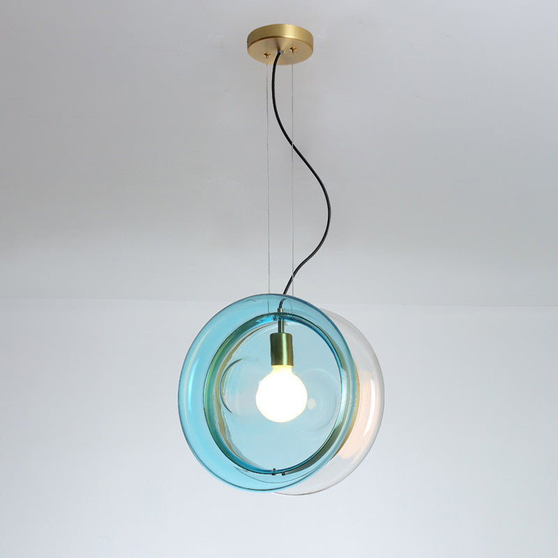 Scandinavian Macaron Glass Bedside Chandelier – 250 mm Pendant – Duvencioglu