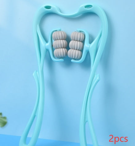 6-Roller Manual Neck Massager - Deep Tissue Relief Tool with Natural Jade Scraper – Duvencioglu
