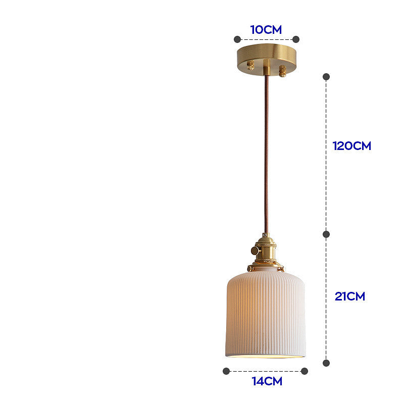 Nordic–Japanese Porcelain LED Chandelier – Brass & Ceramic Pendant – Duvencioglu