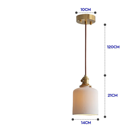 Nordic–Japanese Porcelain LED Chandelier – Brass & Ceramic Pendant – Duvencioglu