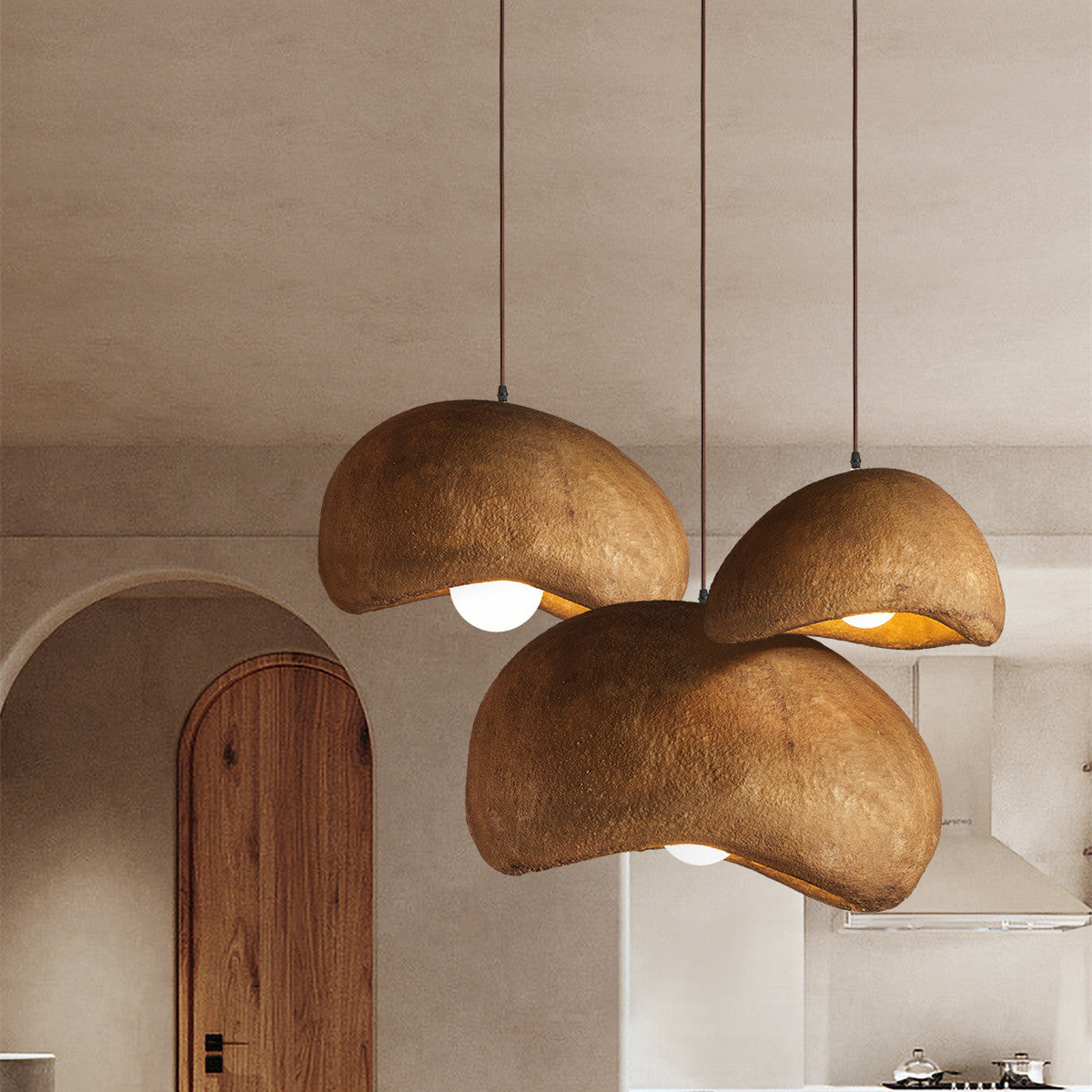 Nordic Cloud LED Chandelier – Micro-Cement & Resin Pendant Light – Duvencioglu