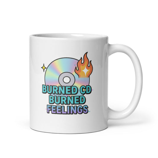 Burned CD Mug – Burned Feelings Y2K Retro Funny Holographic Gift Cup – Duvencioglu