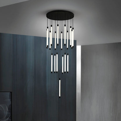 All-Copper LED Staircase Chandelier – Ø800 mm × H250 cm Pendant – Duvencioglu