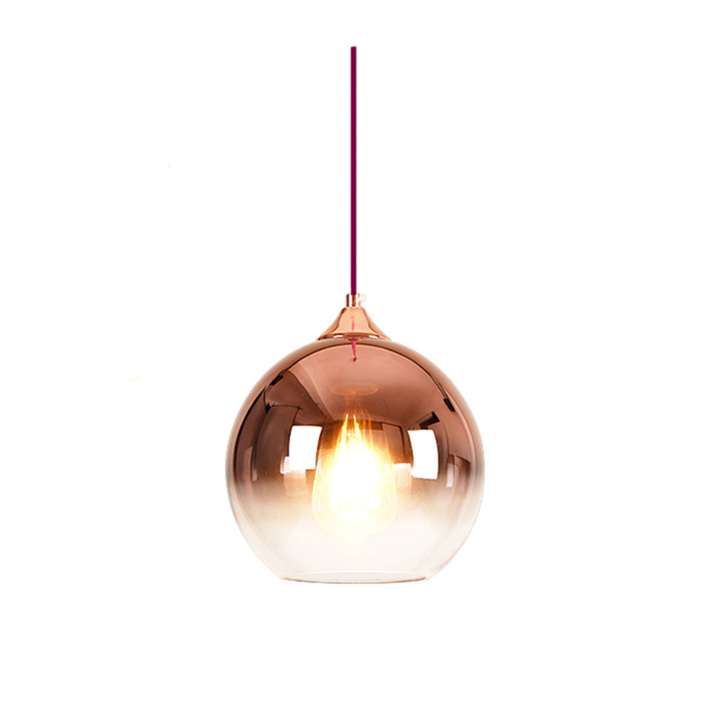 Gradient Glass Ball Chandelier – 15/20/25/30 cm LED Pendant (Gold, Rose Gold & Silver) – Duvencioglu