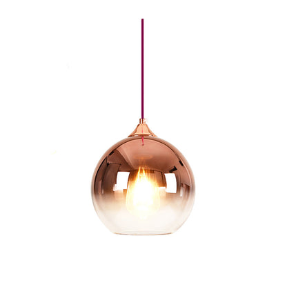 Gradient Glass Ball Chandelier – 15/20/25/30 cm LED Pendant (Gold, Rose Gold & Silver) – Duvencioglu