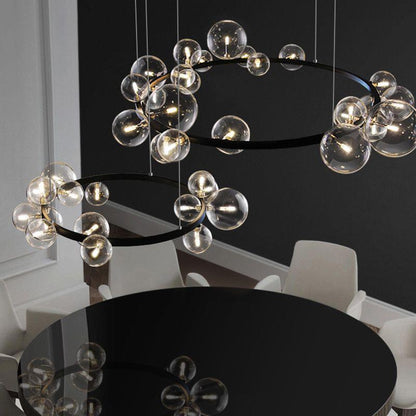 Glass-Ball LED Chandelier – 90×28×30 cm & 120×28×30 cm Pendants – Duvencioglu