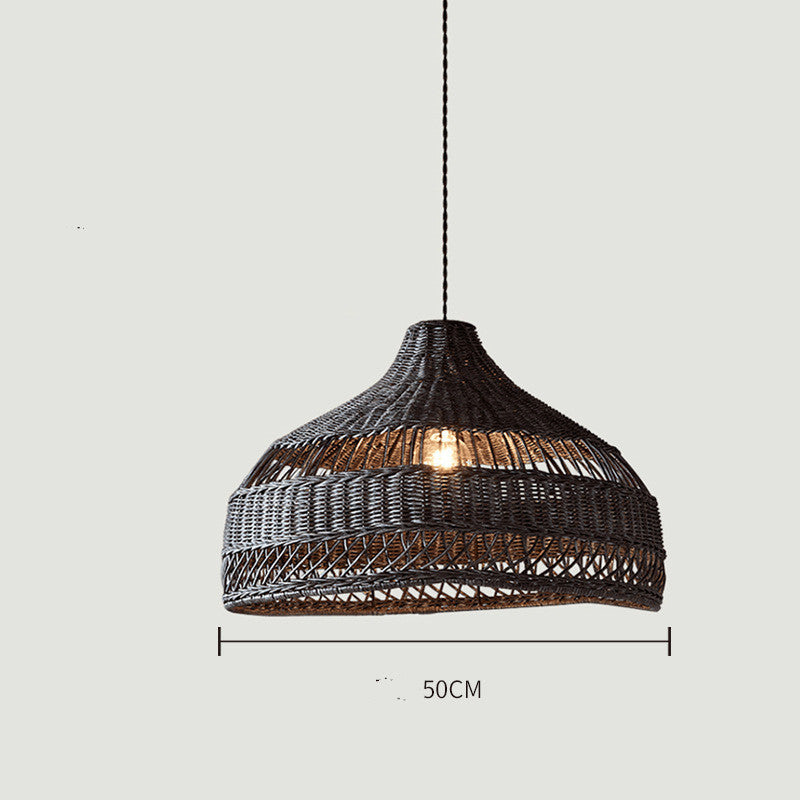 Southeast Asian Rattan Art Chandelier – LED Pendant for Restaurants & Tea Houses – Duvencioglu
