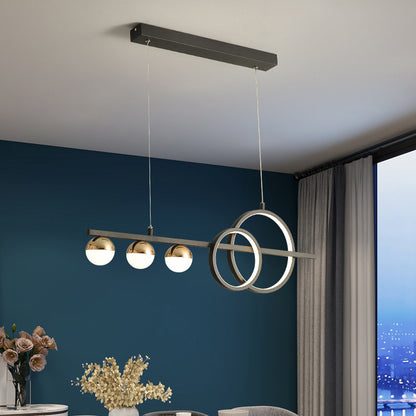 Nordic Rectangular LED Chandelier – Black & Gold 80/95/120 cm Pendant – Duvencioglu